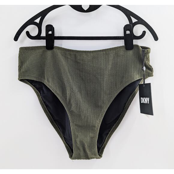 DKNY Swim Textured Bikini Bottoms High Waist - Picture 6 of 11